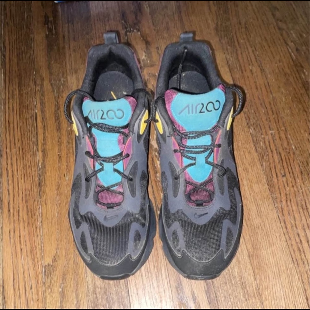 Nike Air Max 200 Black Blue Yellow Burgundy Men's Sneakers Low Top